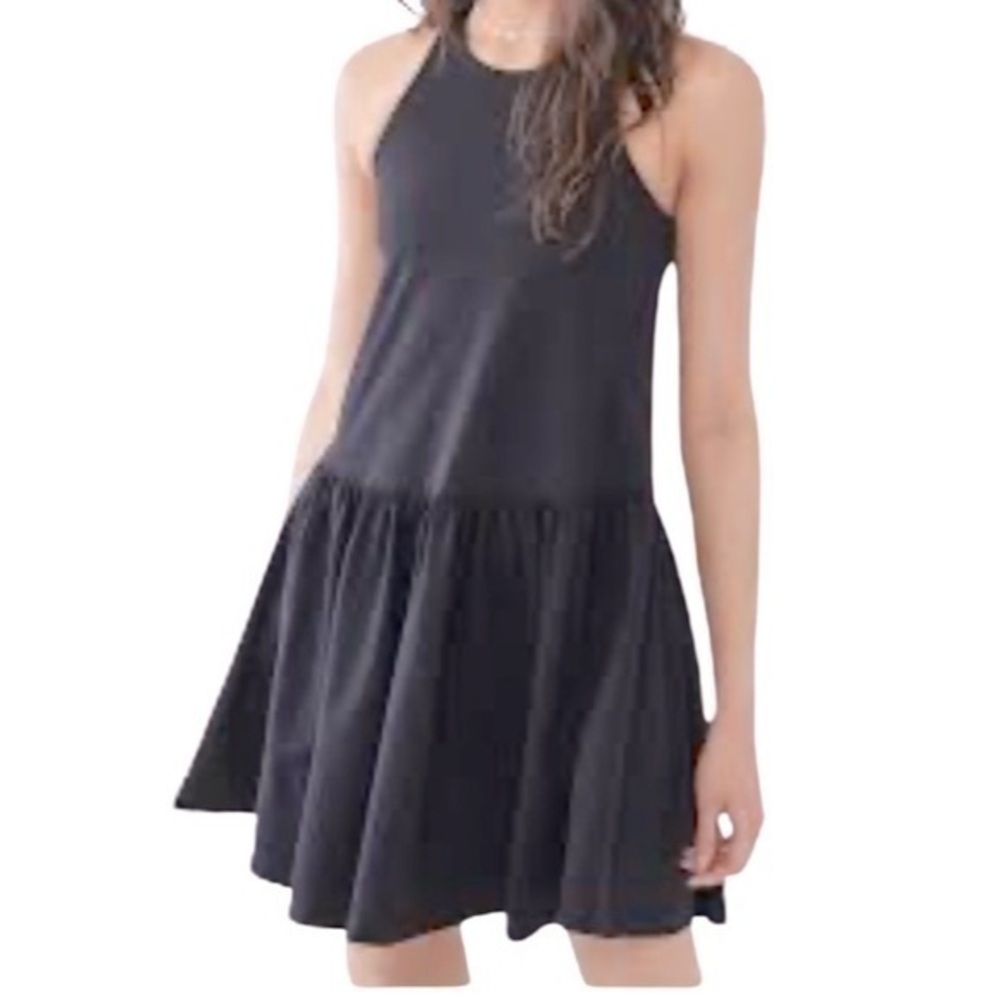 Susana Monaco Fitted Mini Dress Women Racer A-Line Gathered Midnight Blue size 4